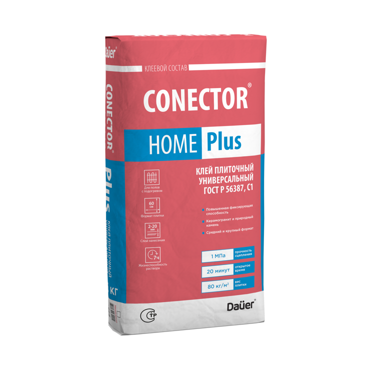 CONECTOR® HOME PLUS  Клей плиточный Универсальный ГОСТ Р 56387, С1